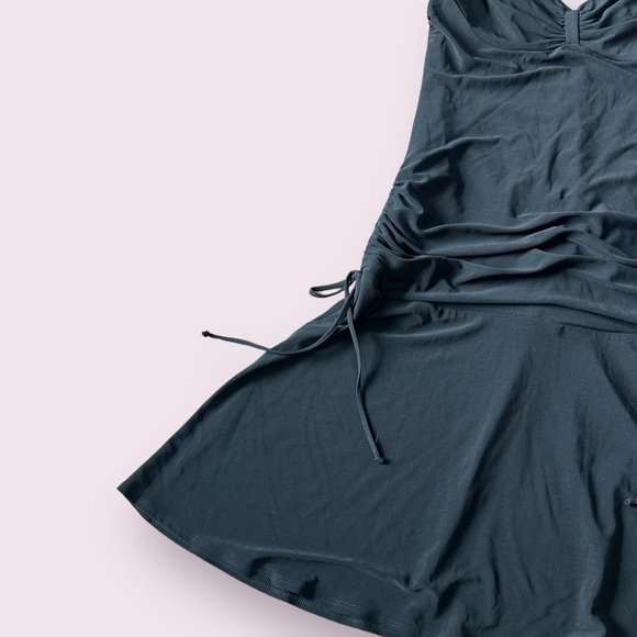 Women’s Laundry By Shelli Segal Black Ruched Tie Detail Black Tank Dress - Picture 2 of 12